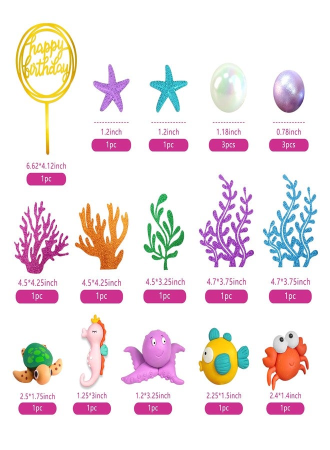 DRWATE 19 PCS Ocean Animal Cake Toppers Sea Animal Cake Toppers Under the Sea Cake Decorations for Sea Ocean Theme Birthday Decorations Supplies (Ocean 2) - Image 2